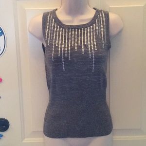 Small grey glitter sequin sweater euc